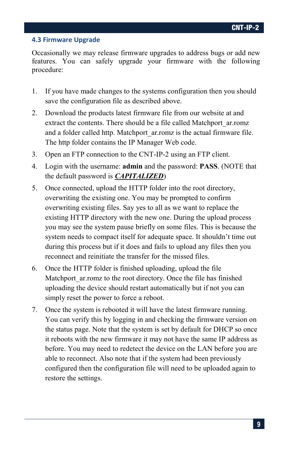 3 firmware upgrade | Hall Research CNT-IP-2 User Manual | Page 9 / 29