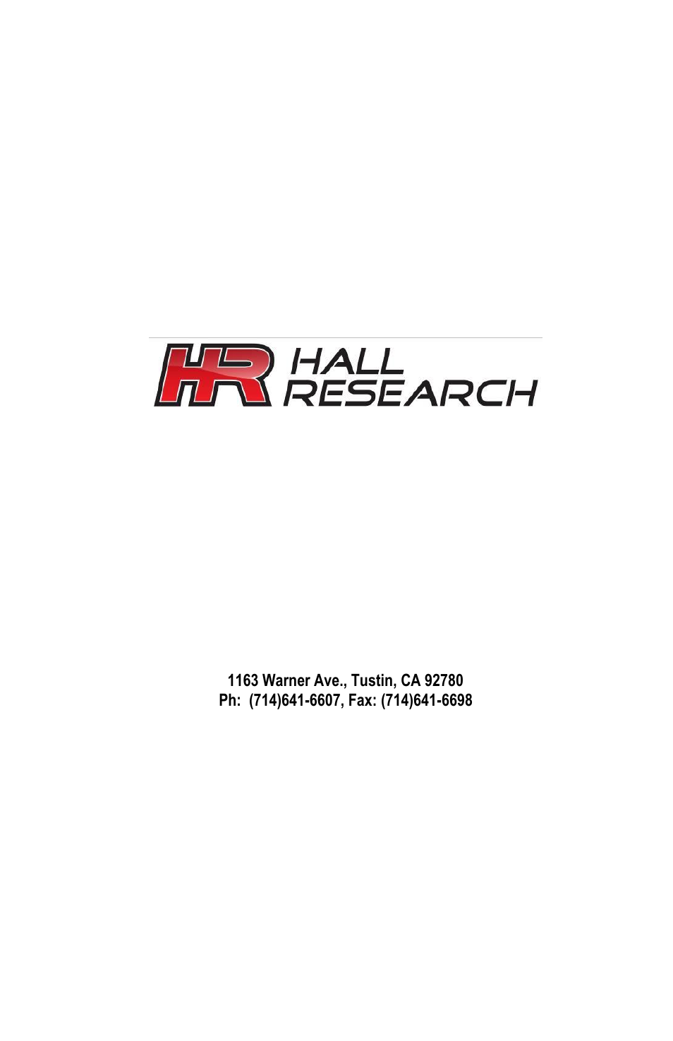 Hall Research HR-16P User Manual | Page 12 / 12