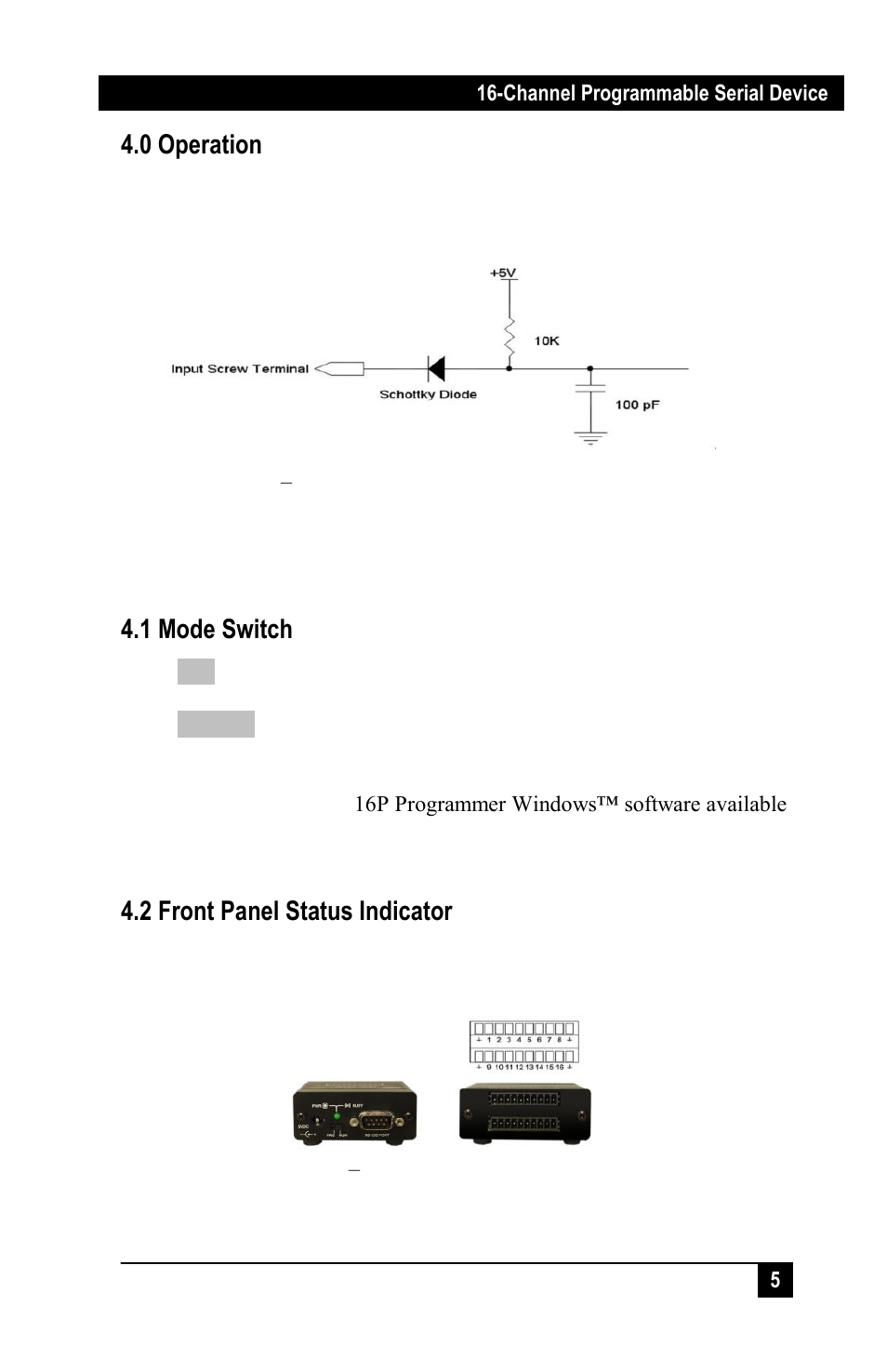 0 operation, 1 mode switch, 2 front panel status indicator | Hall Research HR-16P User Manual | Page 7 / 12