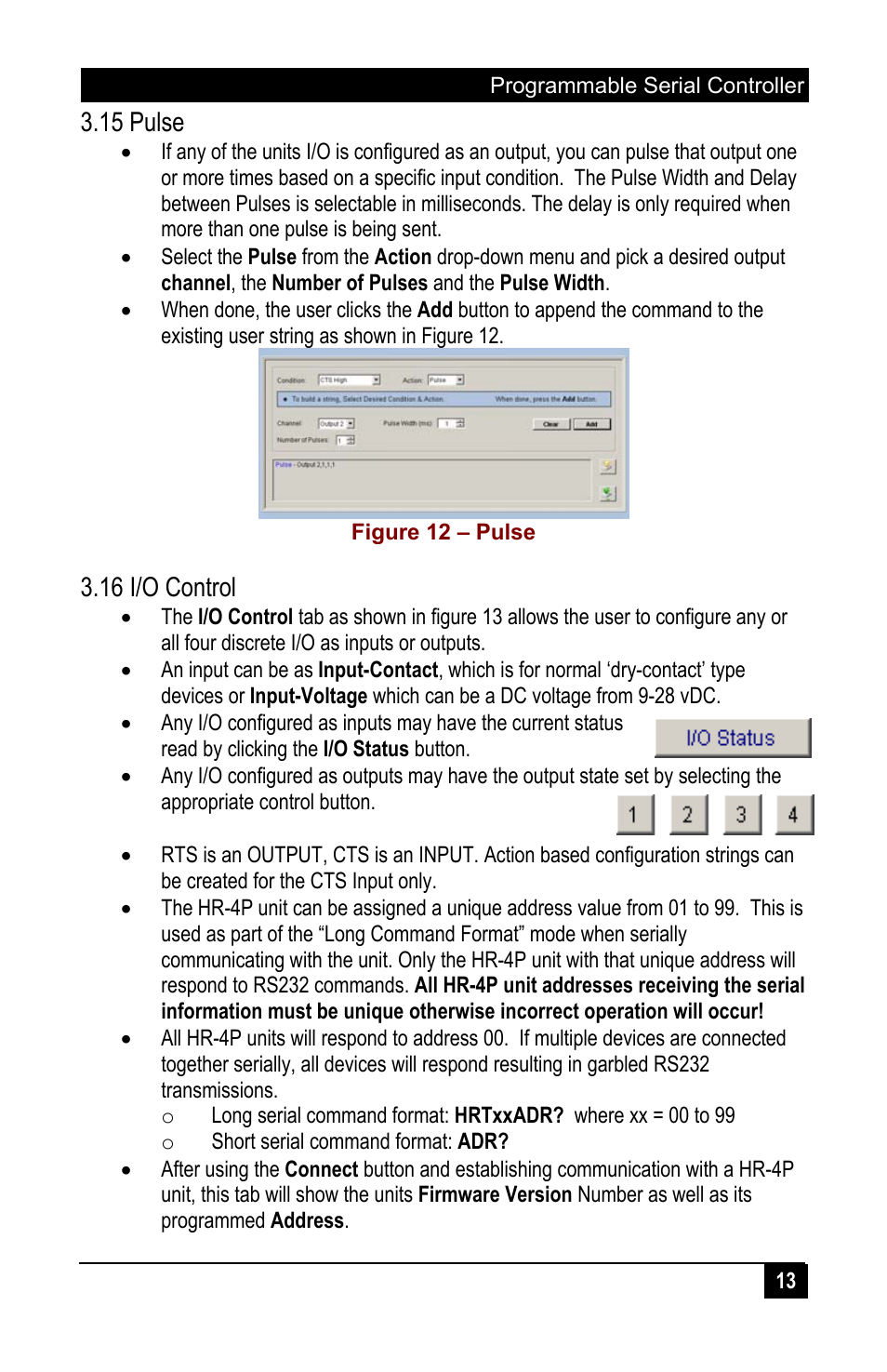 15 pulse, 16 i/o control | Hall Research HR-4P User Manual | Page 15 / 24