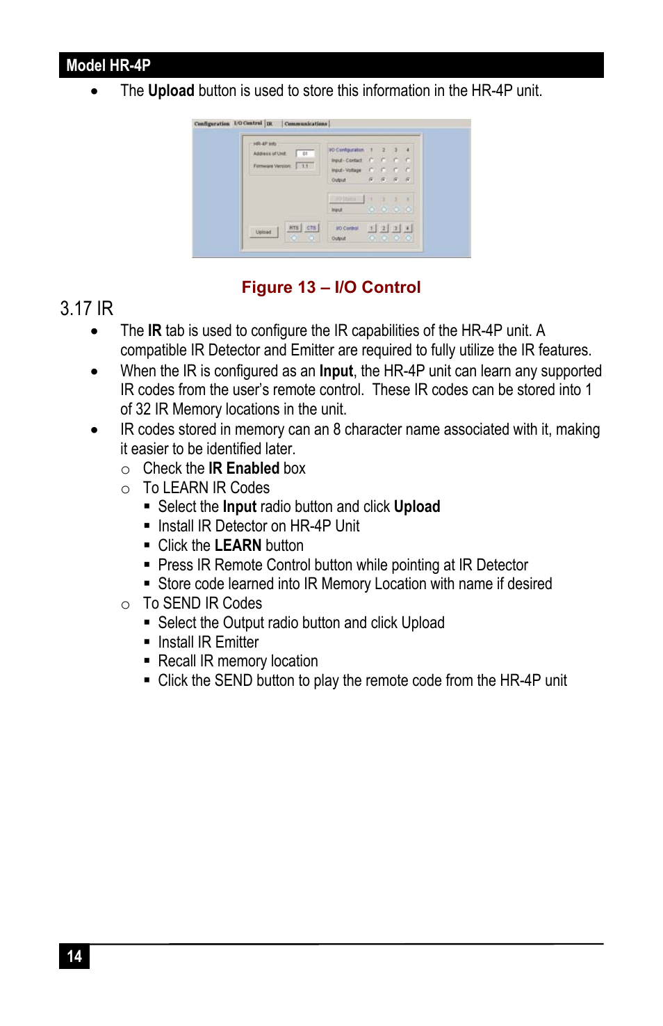 17 ir | Hall Research HR-4P User Manual | Page 16 / 24