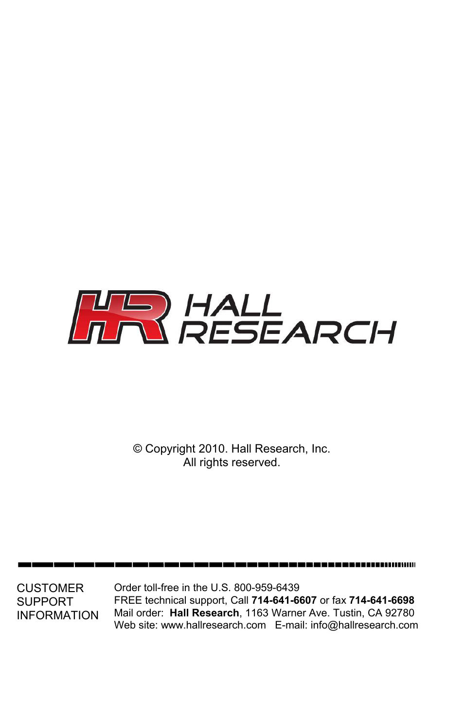 Hall Research HR-4P User Manual | Page 24 / 24