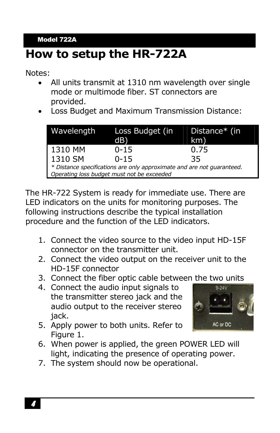 How to setup the hr-722a | Hall Research HR-722A User Manual | Page 6 / 12