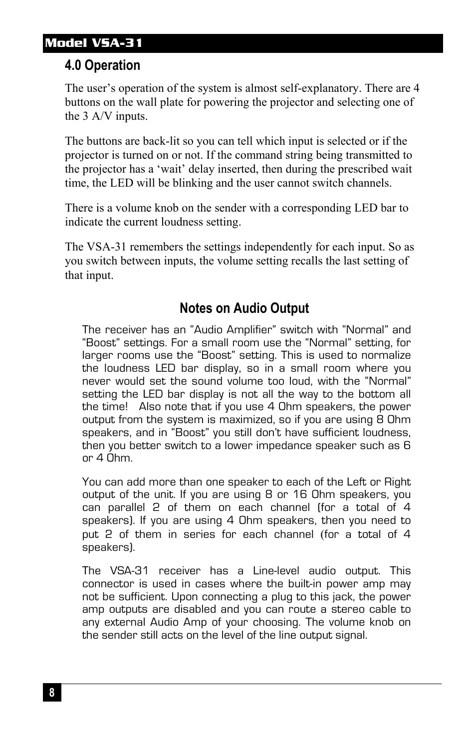 Hall Research VSA-31 User Manual | Page 8 / 16