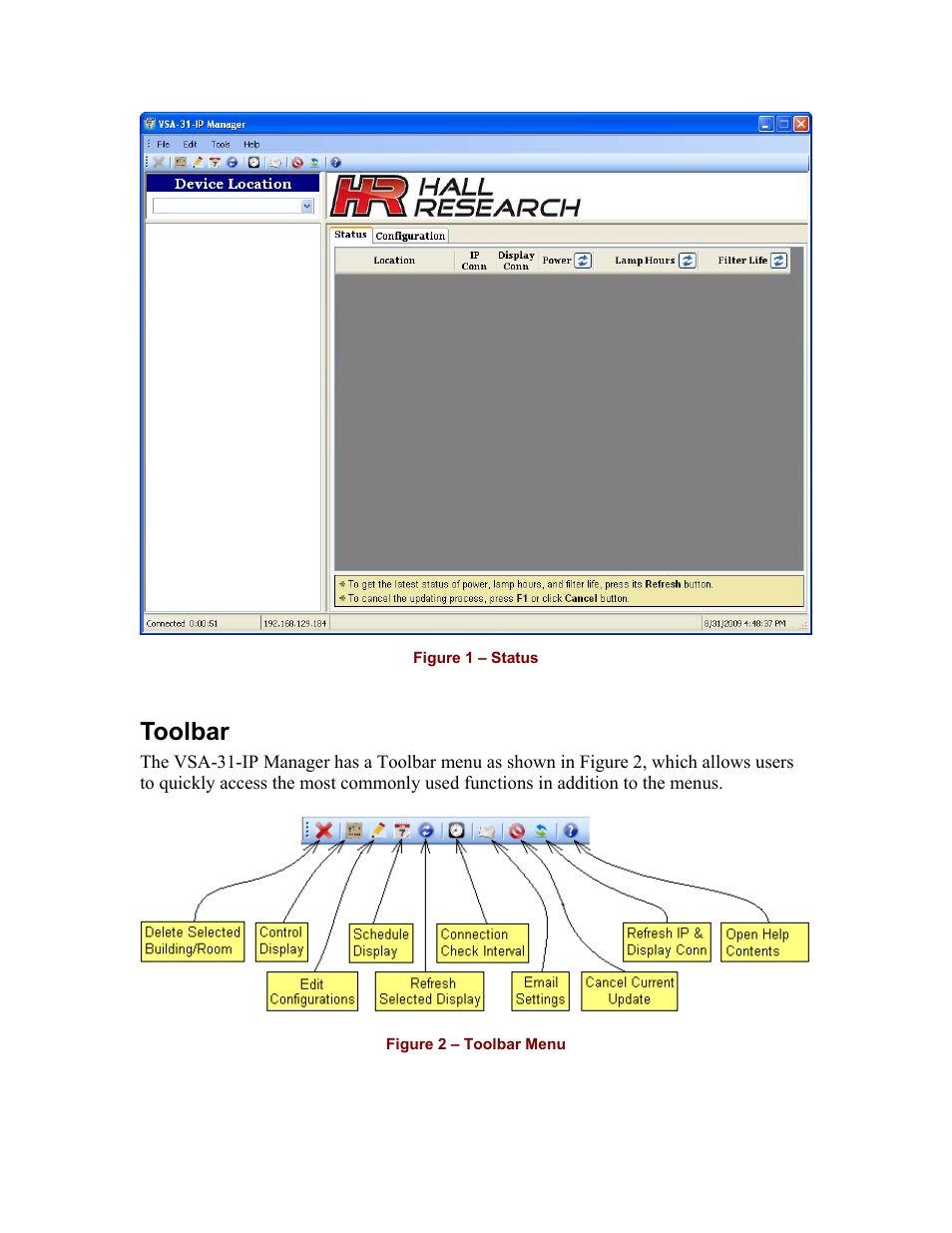 Toolbar | Hall Research VSA-31-IP User Manual | Page 2 / 16