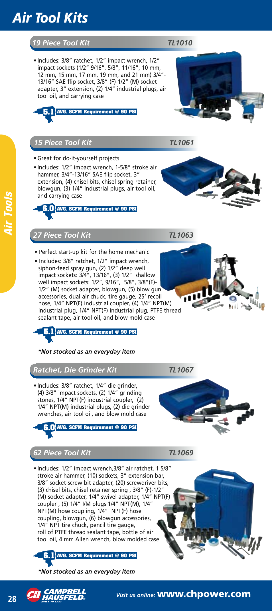 Ch mini catalog_mar2006 30.pdf, Air tool kits, Ai r to ol s | Campbell Hausfeld PL150296 User Manual | Page 11 / 12