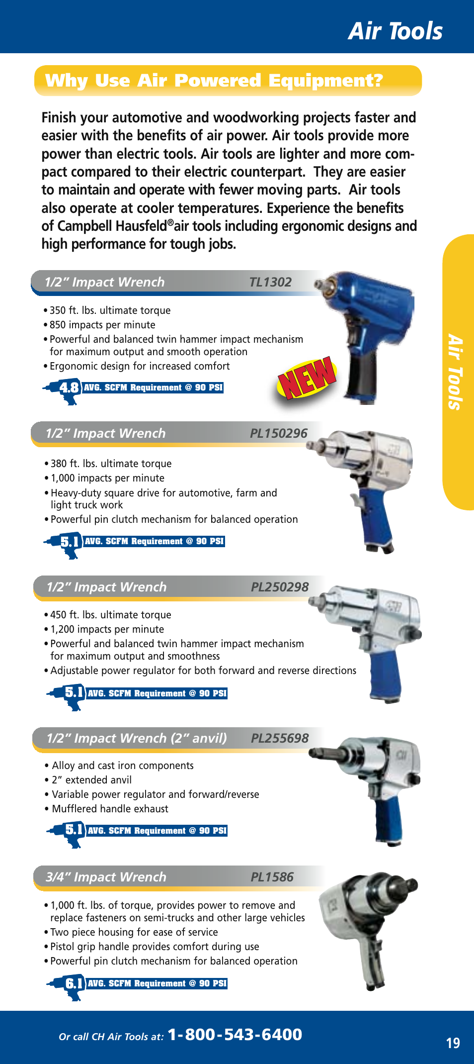 Ch mini catalog_mar2006 21.pdf, Air tools, Air t oo ls | Why use air powered equipment | Campbell Hausfeld PL150296 User Manual | Page 2 / 12