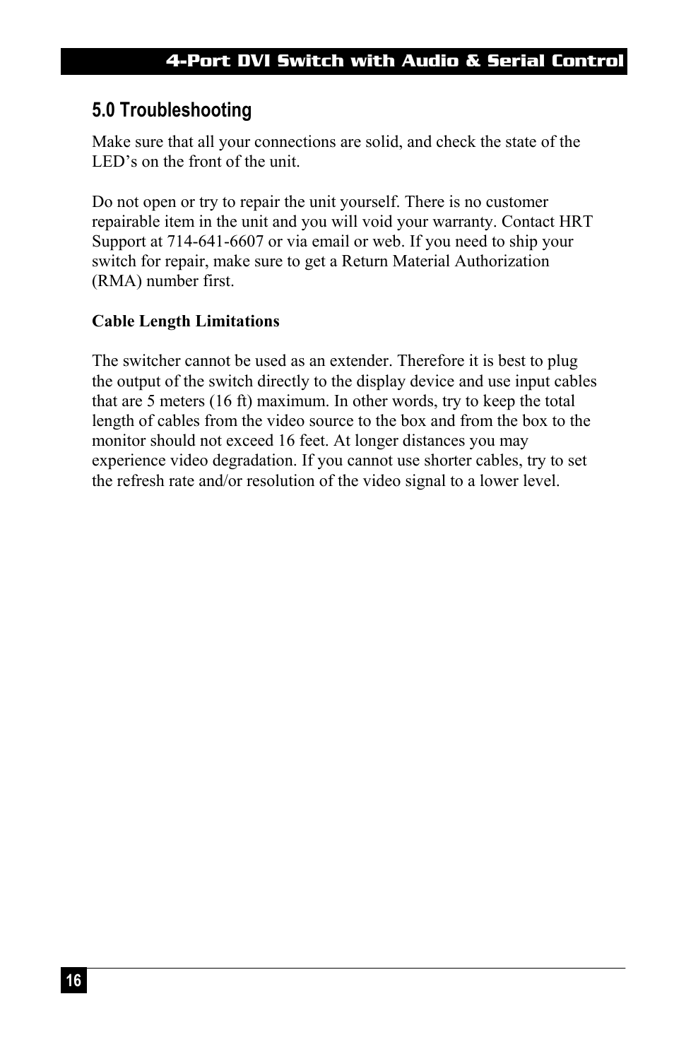 Hall Research DVS-4A User Manual | Page 18 / 24
