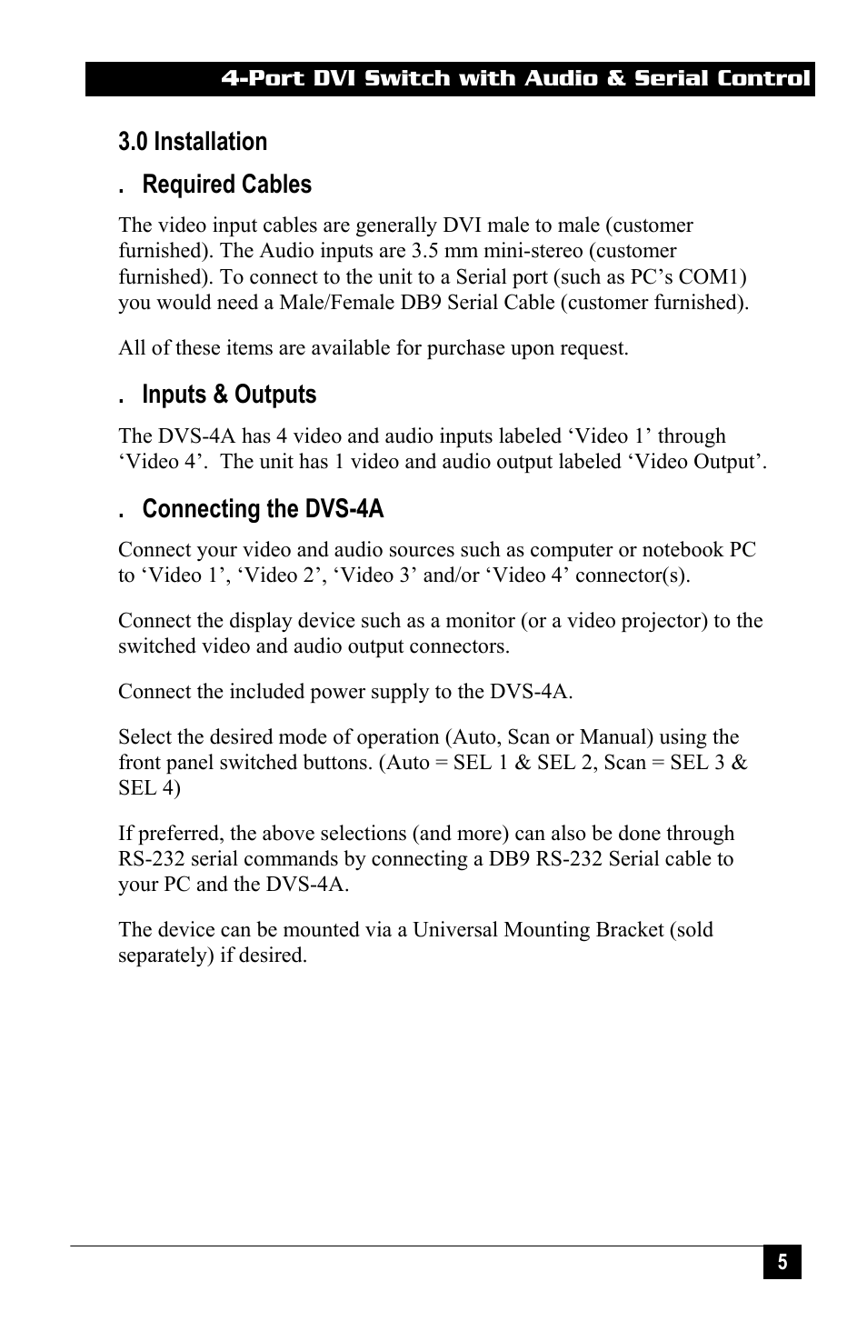 Hall Research DVS-4A User Manual | Page 7 / 24