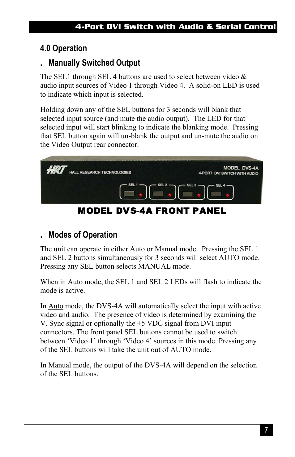 Hall Research DVS-4A User Manual | Page 9 / 24