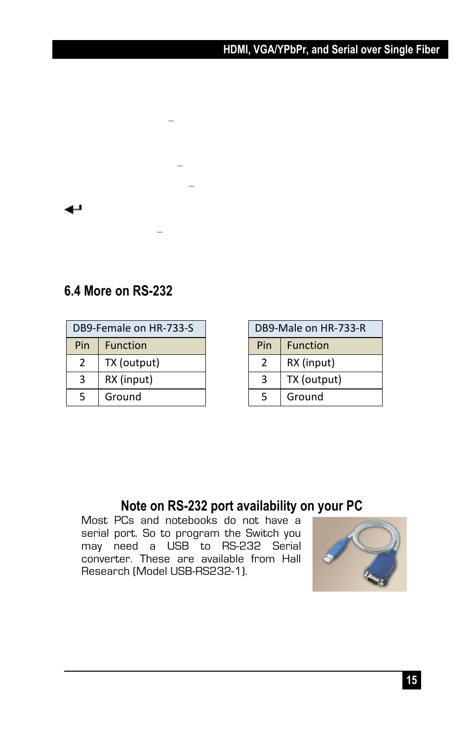 4 more on rs-232 | Hall Research HR-733-S User Manual | Page 17 / 24
