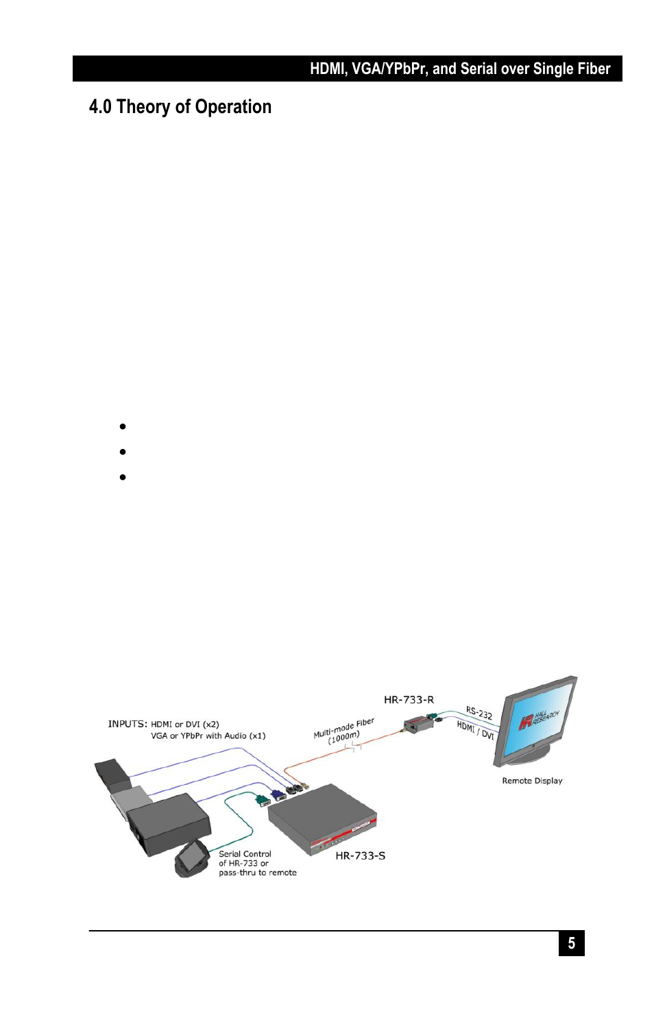 0 theory of operation | Hall Research HR-733-S User Manual | Page 7 / 24