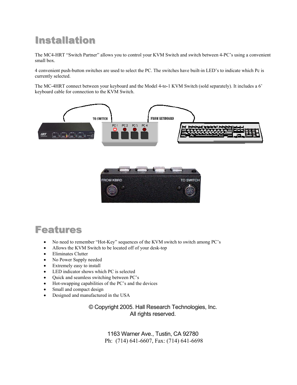 Hall Research MC-4HRT User Manual | Page 2 / 2