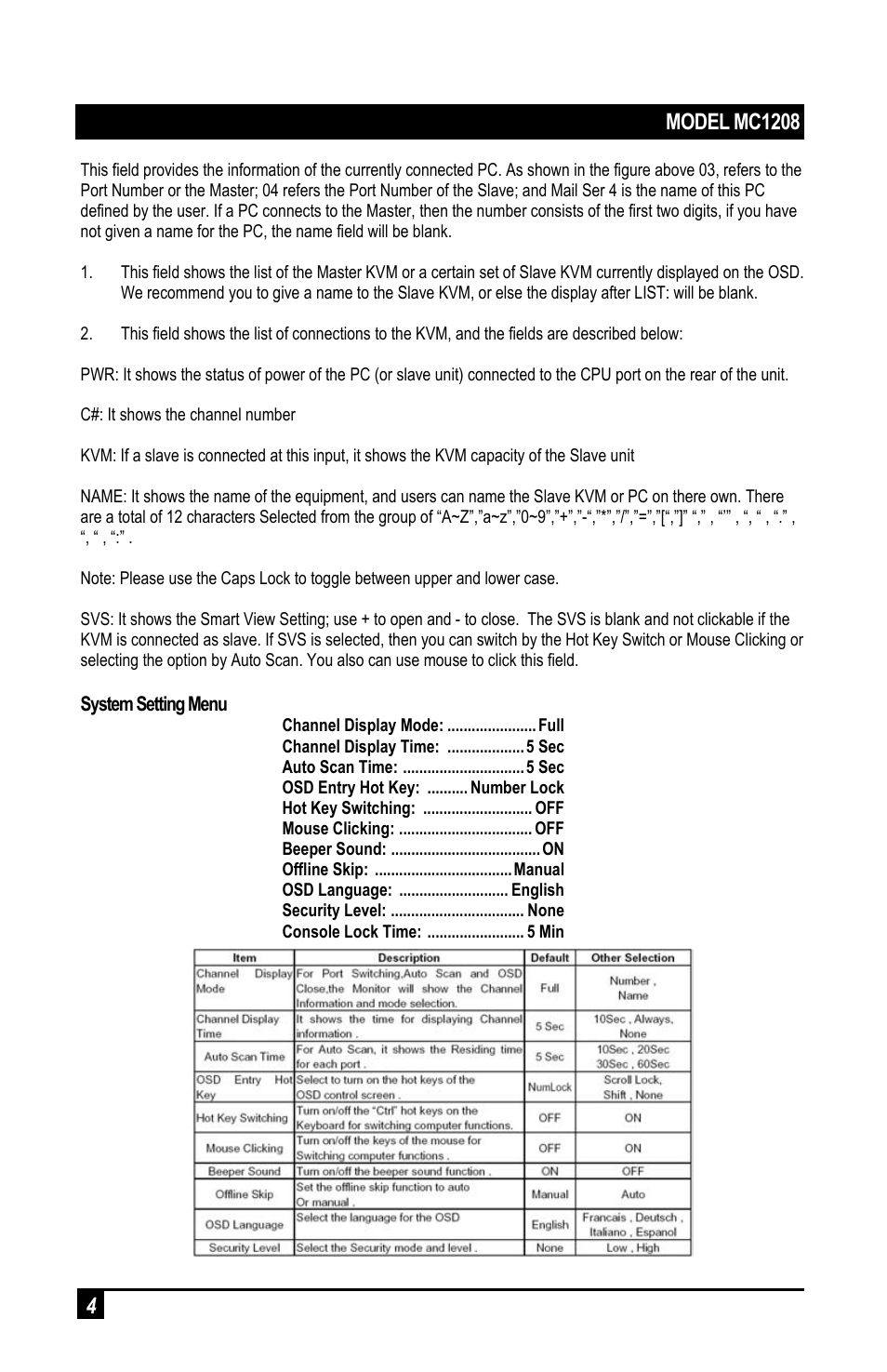 Hall Research MC1208 User Manual | Page 6 / 8