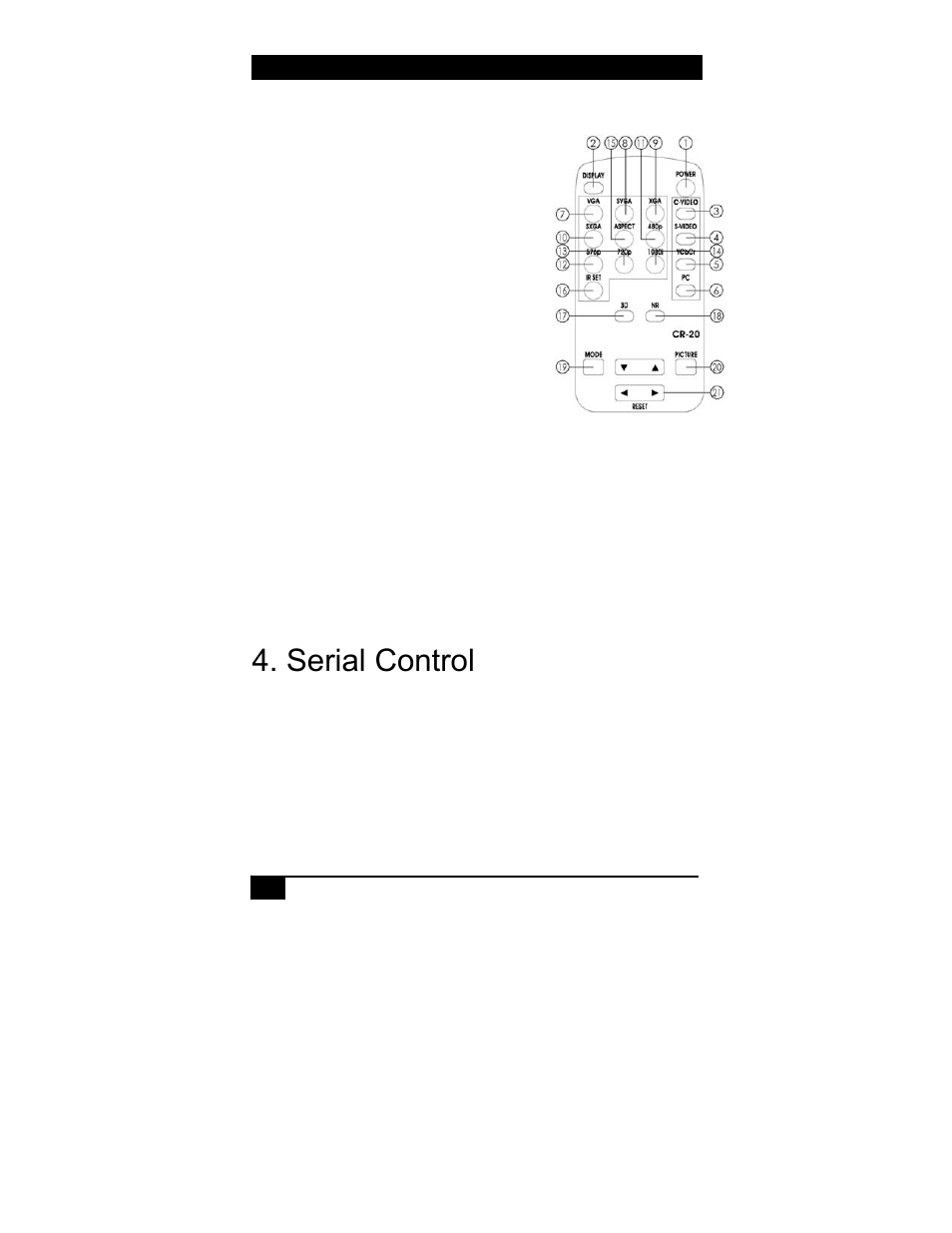 Serial control | Hall Research TVB-400A User Manual | Page 12 / 20