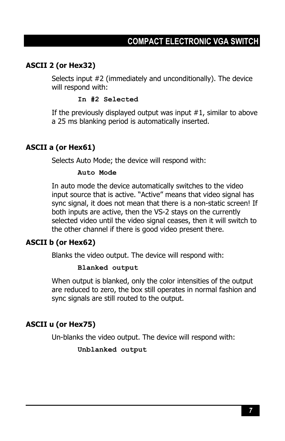 Compact electronic vga switch | Hall Research VS-2 User Manual | Page 9 / 12