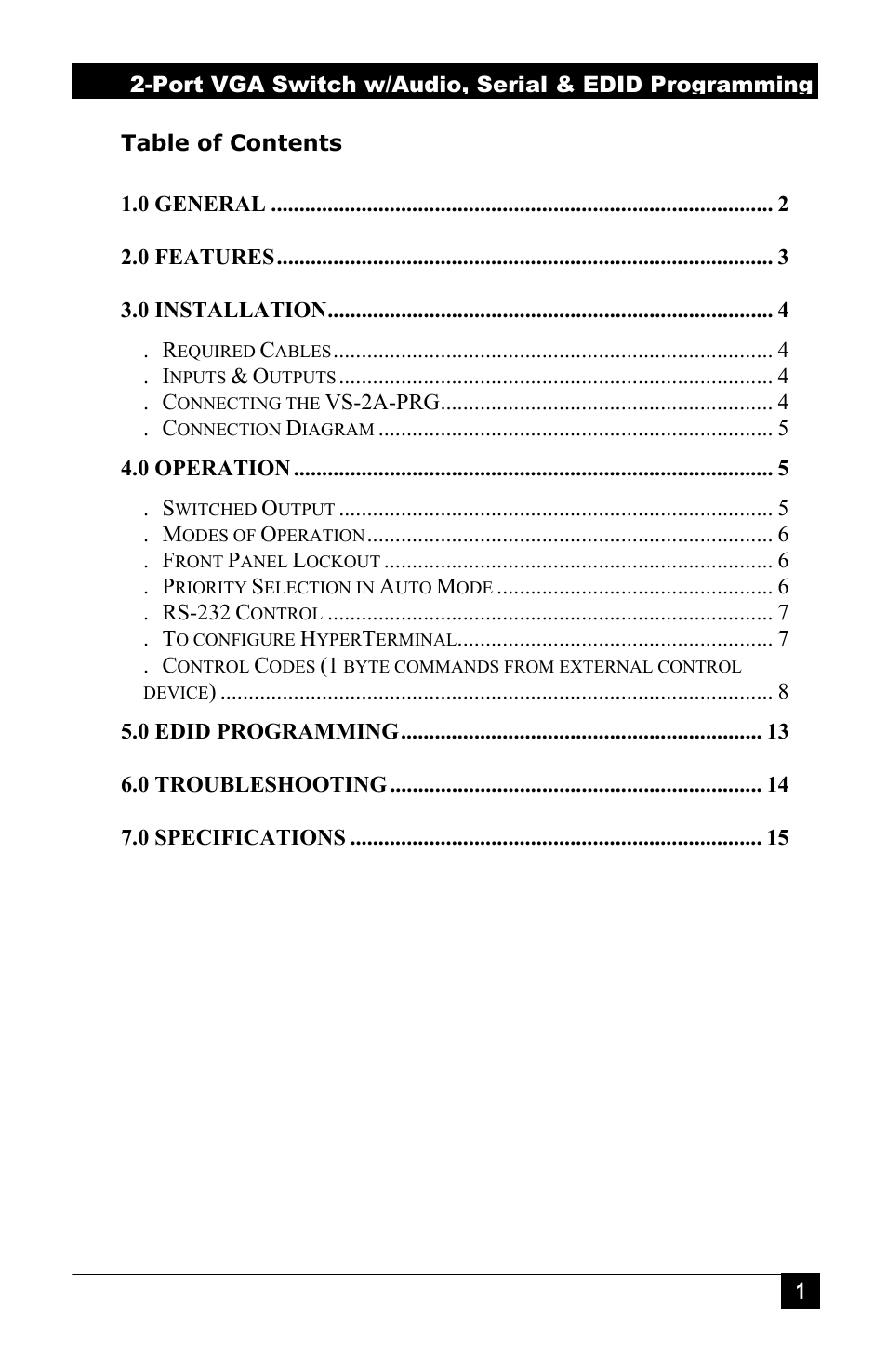 Hall Research VS-2A-PRG User Manual | Page 3 / 20