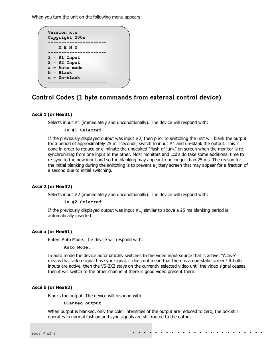 Hall Research VS-2X2 User Manual | Page 5 / 8