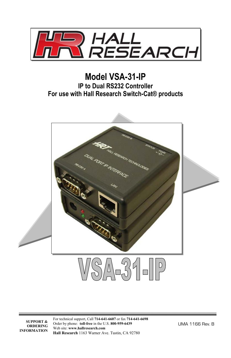 Hall Research VSA-31-IP User Manual | 24 pages