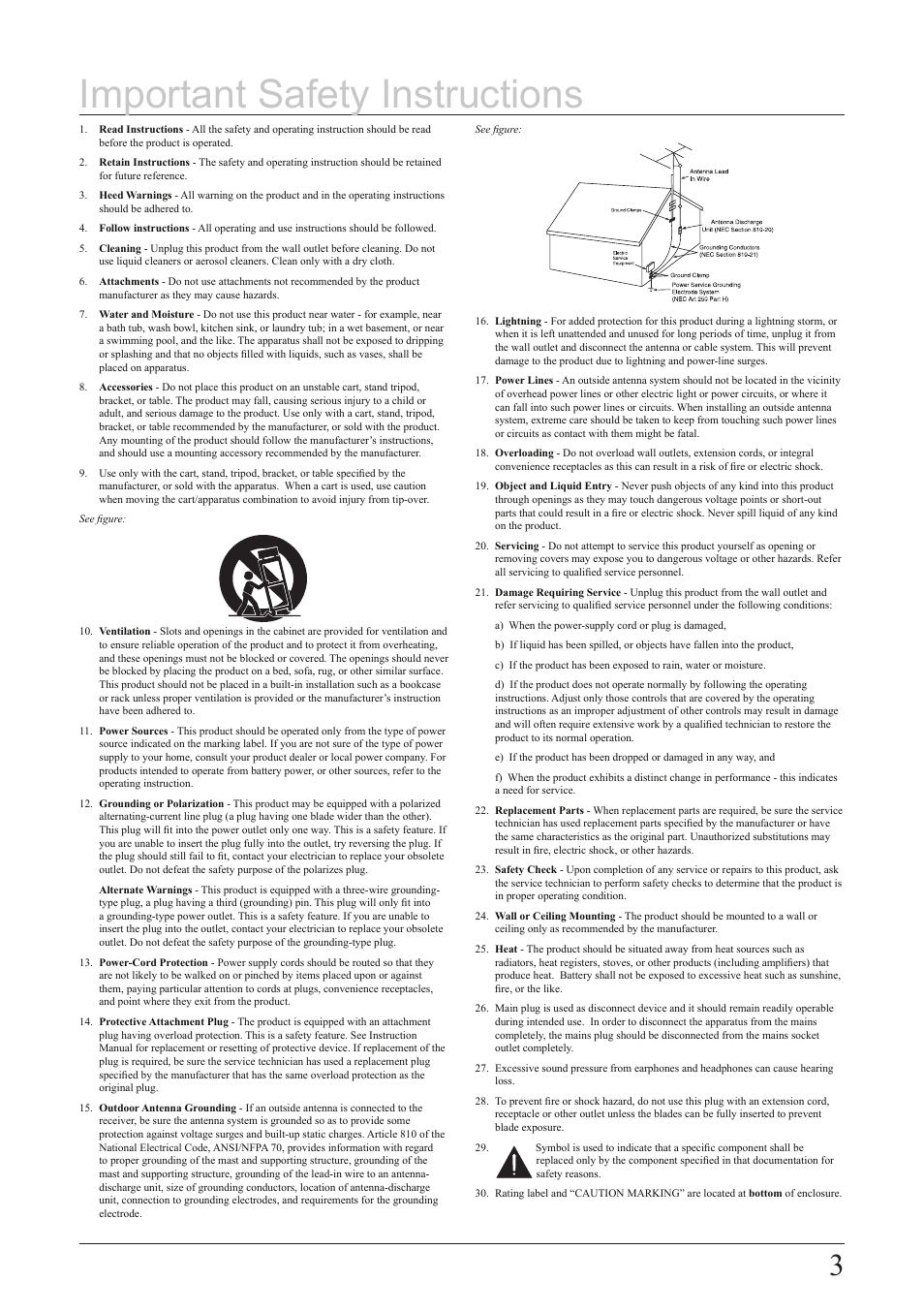 Important safety instructions | Hamilton Buhl MV-8920 User Manual | Page 3 / 12