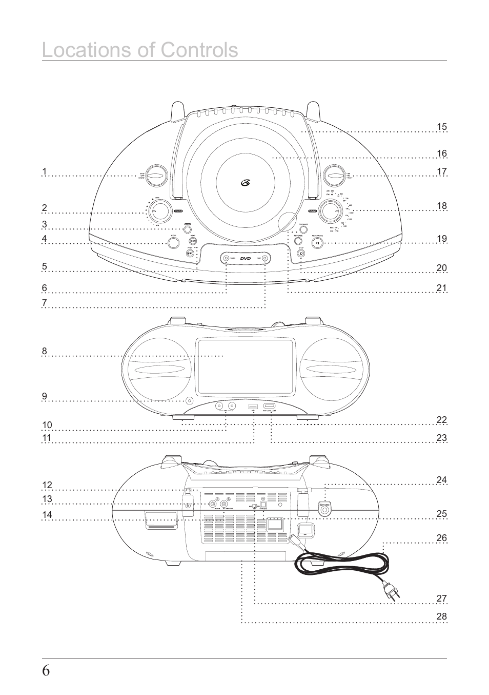 Locations of controls | Hamilton Buhl MV-8920 User Manual | Page 6 / 12