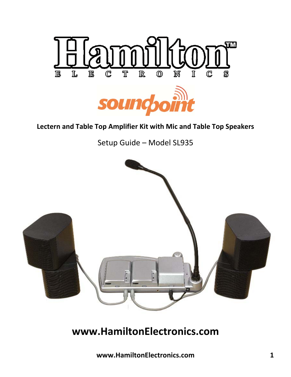 Hamilton Buhl SL-900 Series User Manual | 6 pages