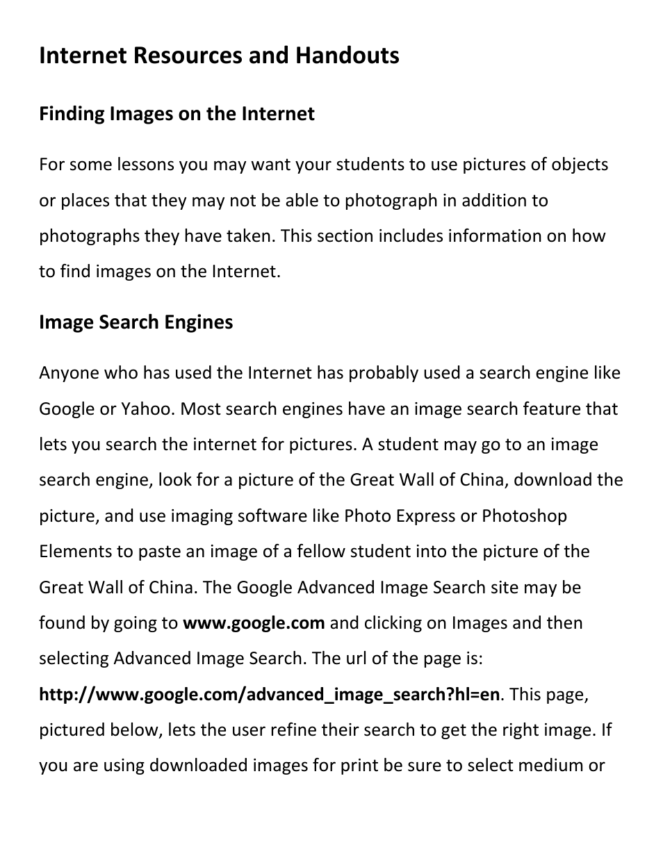 Internet resources and handouts | Hamilton Buhl Hamilton DC2 Curriculum User Manual | Page 15 / 18