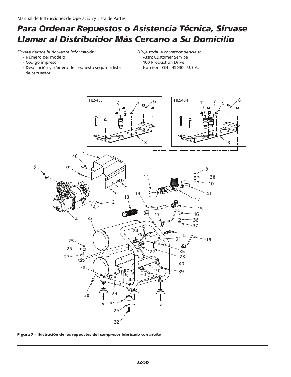 Campbell Hausfeld Oil-Lubricated Compressor HL5403 User Manual | Page 32 / 36