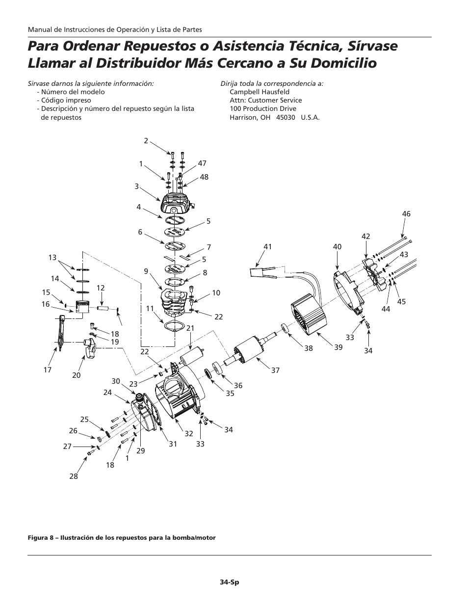 Campbell Hausfeld Oil-Lubricated Compressor HL5403 User Manual | Page 34 / 36