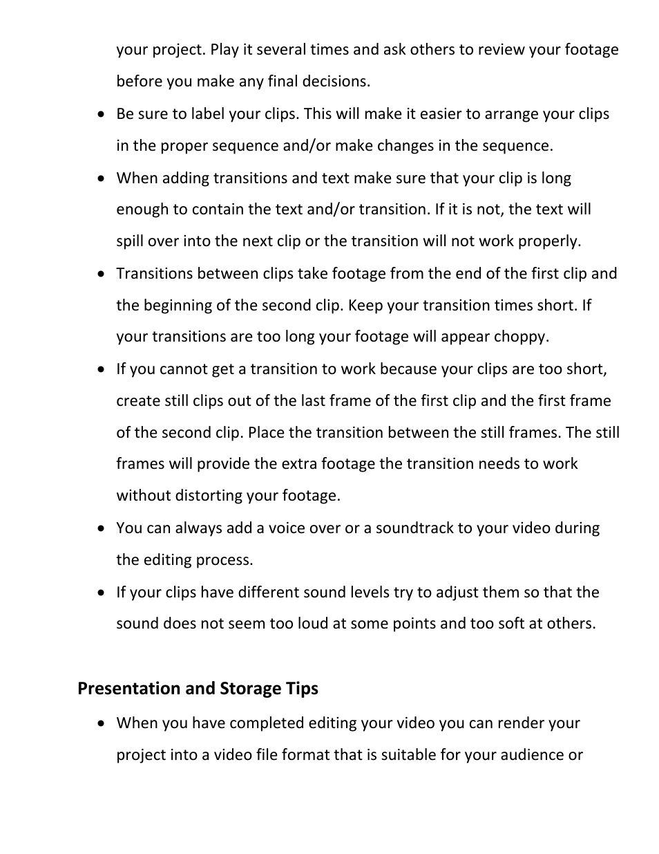 Presentation and storage tips | Hamilton Buhl Hamilton HDV5200 Curriculum User Manual | Page 5 / 20