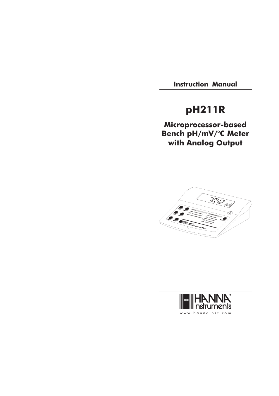 Hanna Instruments pH 211R User Manual | 13 pages