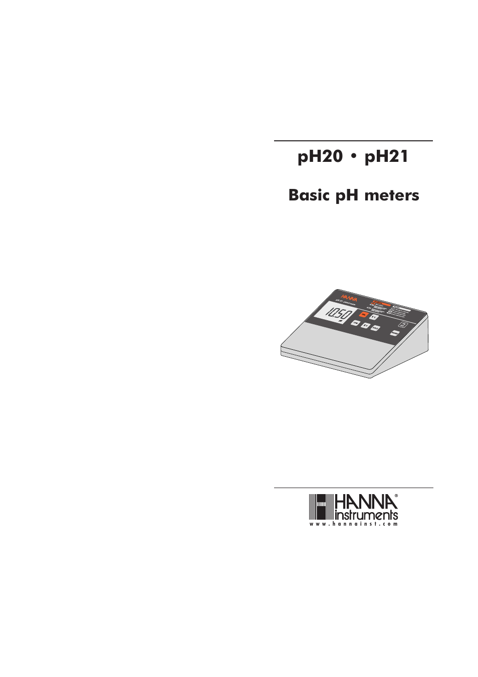 Hanna Instruments pH 20 User Manual | 9 pages