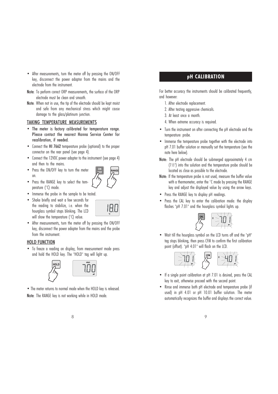 Hanna Instruments pH 20 User Manual | Page 5 / 9