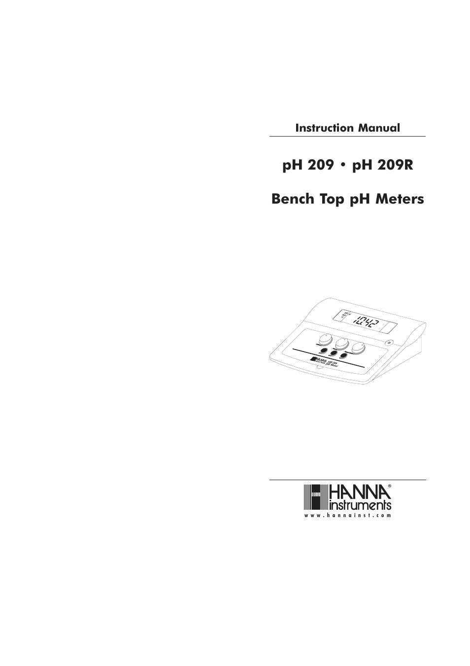 Hanna Instruments pH 209 User Manual | 13 pages