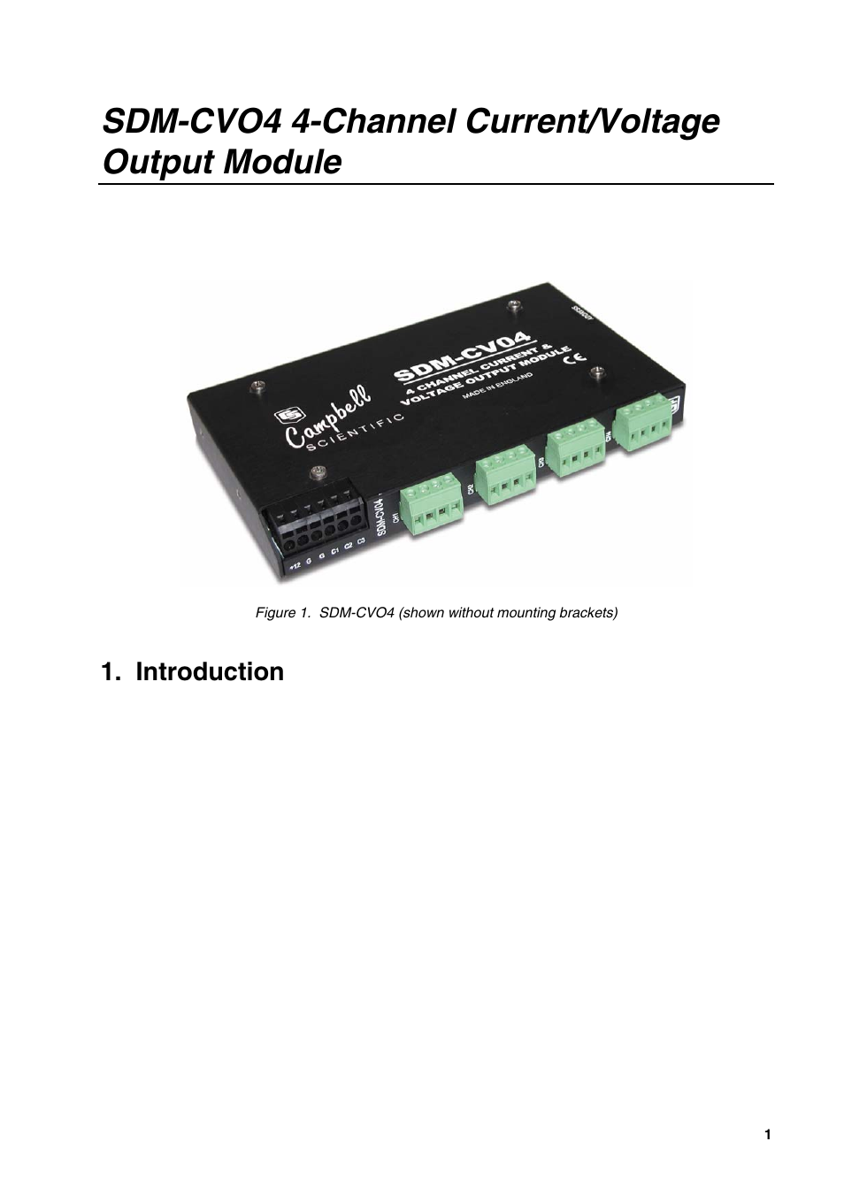 Sdm-cvo4 4-channel current/voltage output module, Introduction | Campbell Hausfeld 4-Channel Current/Voltage SDM-CVO4 User Manual | Page 7 / 30
