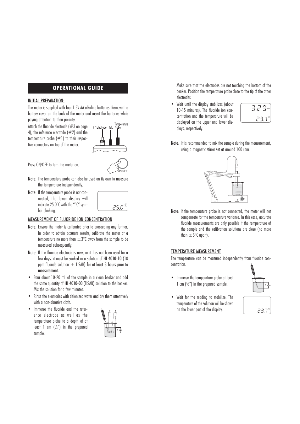 Operational guide | Hanna Instruments HI 98402 User Manual | Page 4 / 9