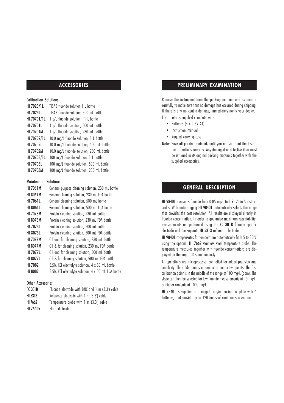 Hanna Instruments HI 98401 User Manual | Page 3 / 8