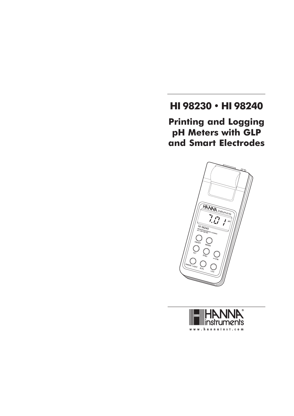 Hanna Instruments HI 98230 User Manual | 21 pages