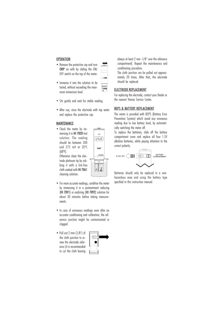 Hanna Instruments HI 98201 User Manual | Page 2 / 2
