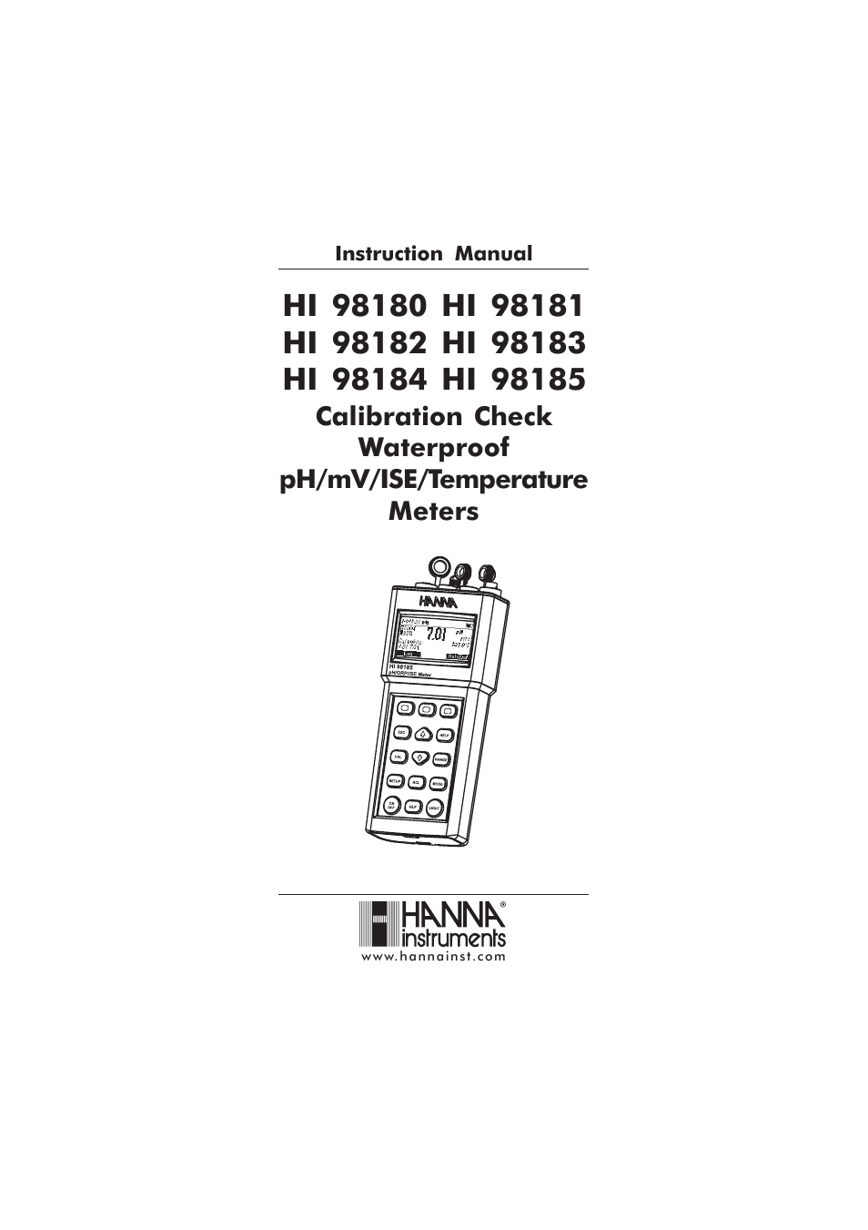 Hanna Instruments HI 98180 User Manual | 72 pages