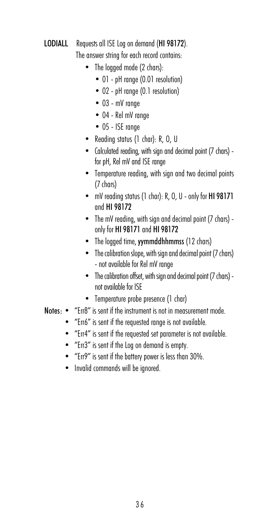 Hanna Instruments HI 98170 User Manual | Page 36 / 52