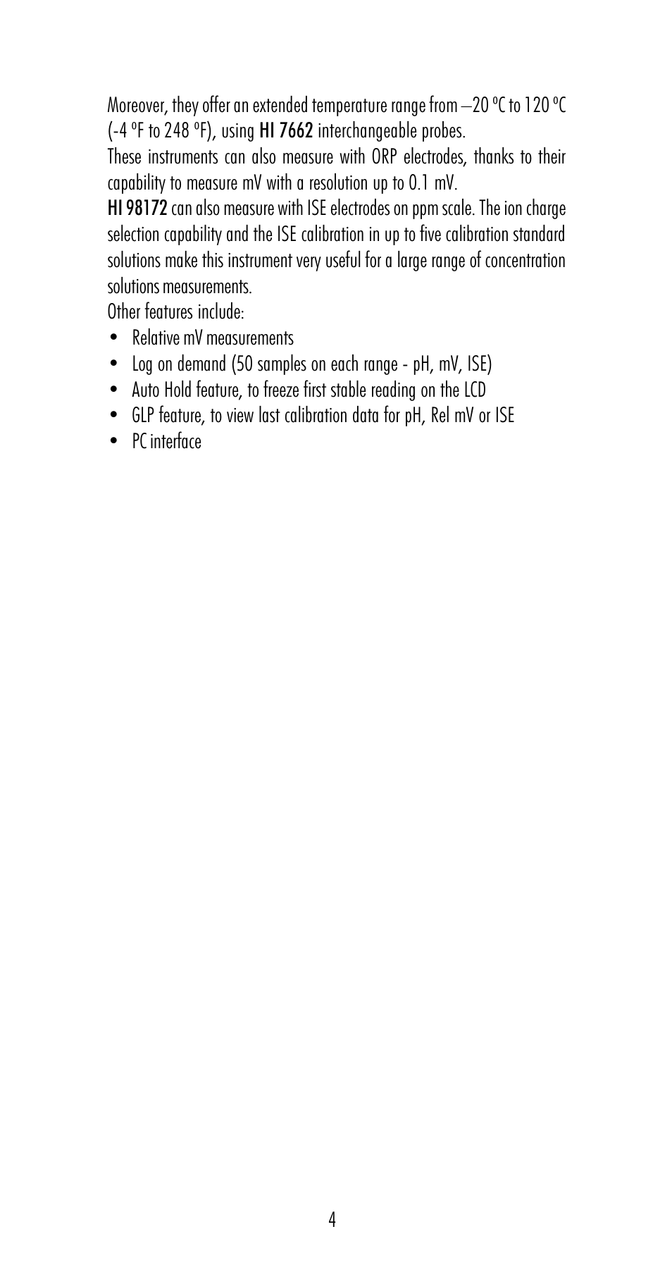 Hanna Instruments HI 98170 User Manual | Page 4 / 52