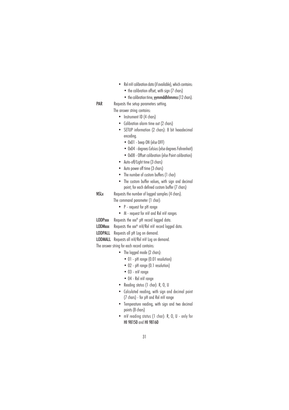 Hanna Instruments HI 98150N User Manual | Page 31 / 48