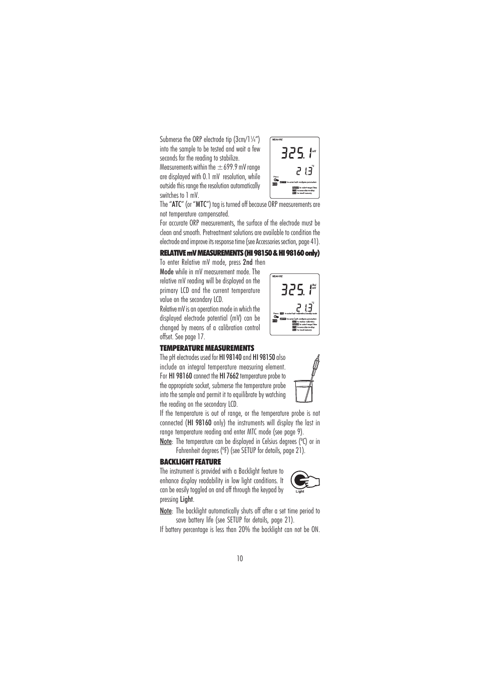 Hanna Instruments HI 98160 User Manual | Page 10 / 48