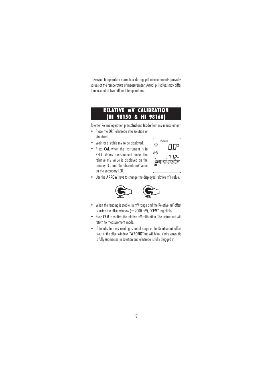 Hanna Instruments HI 98160 User Manual | Page 17 / 48
