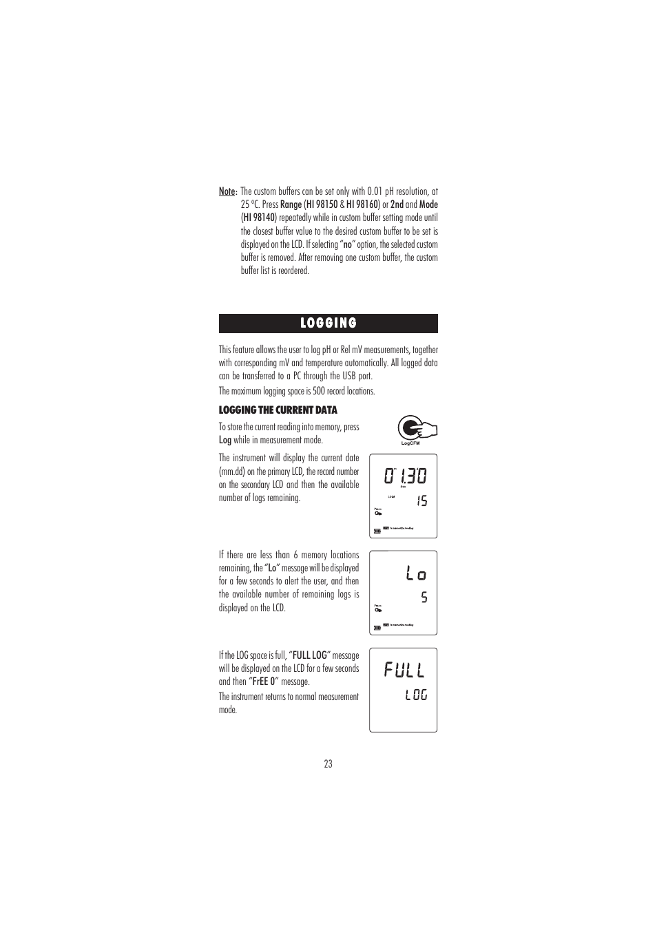 Hanna Instruments HI 98160 User Manual | Page 23 / 48