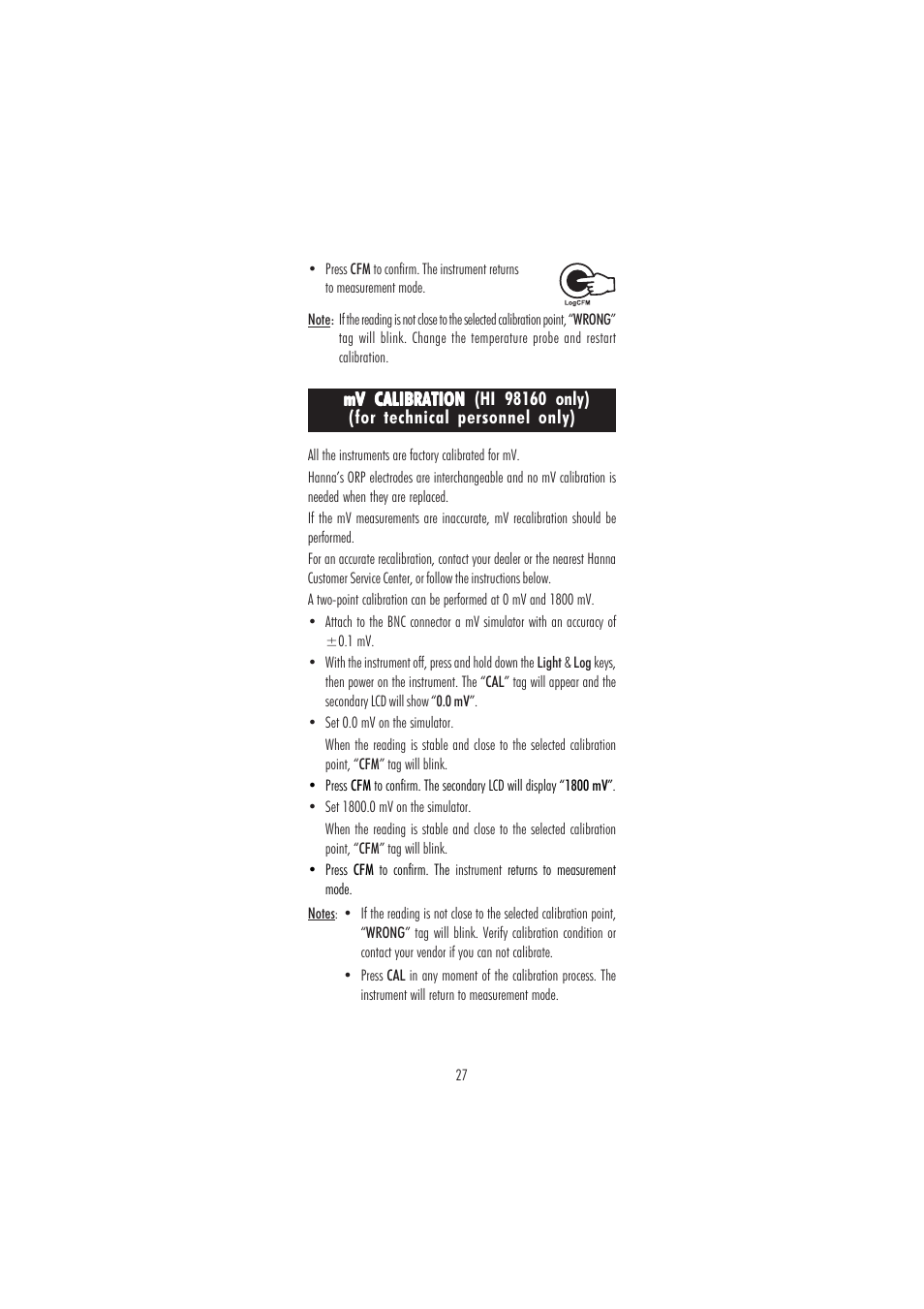 Hanna Instruments HI 98160 User Manual | Page 27 / 48