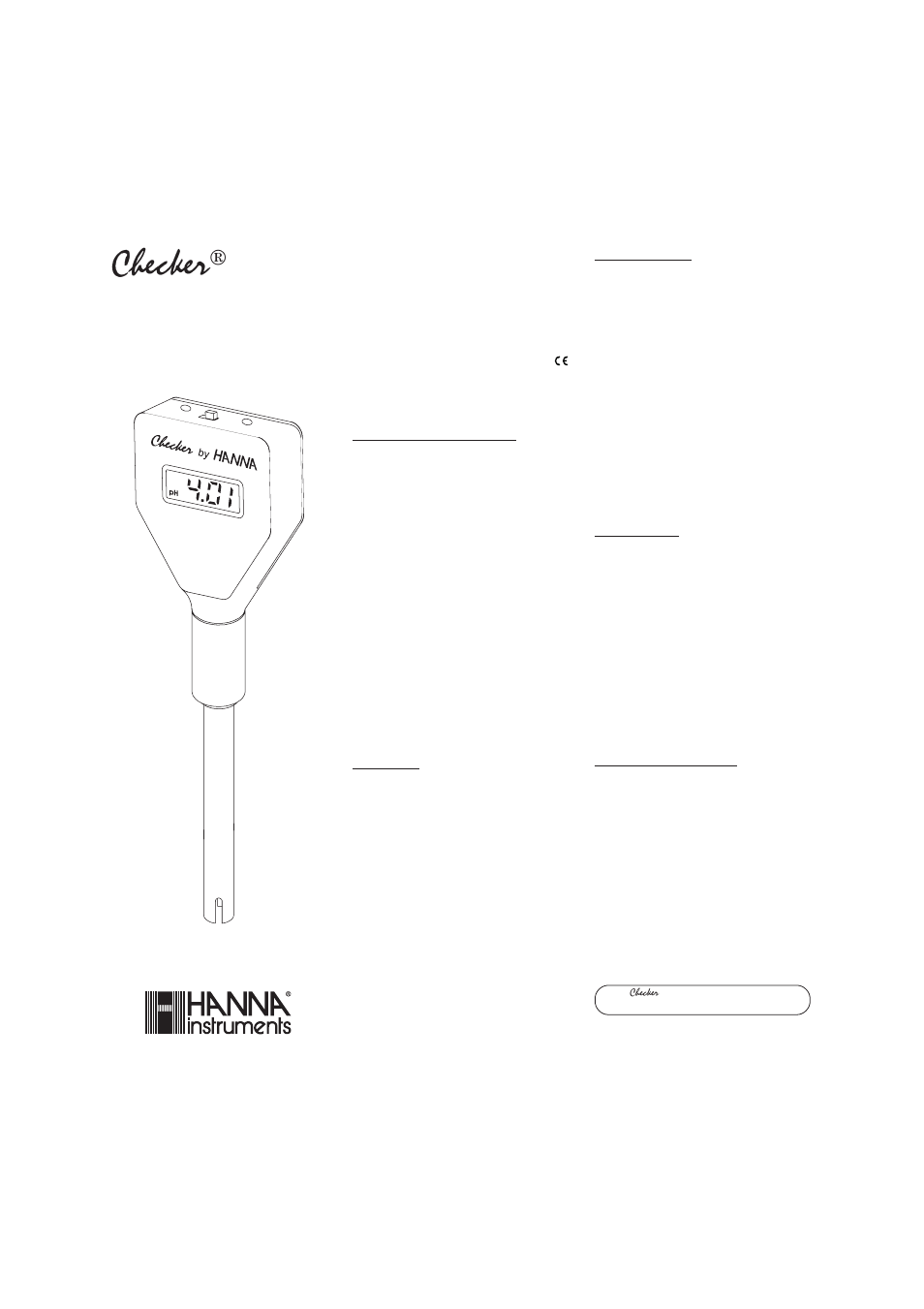 Hanna Instruments HI 98103 User Manual | 2 pages