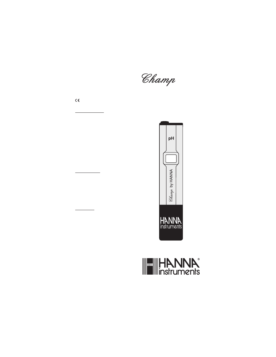 Hanna Instruments HI 96106 User Manual | 2 pages