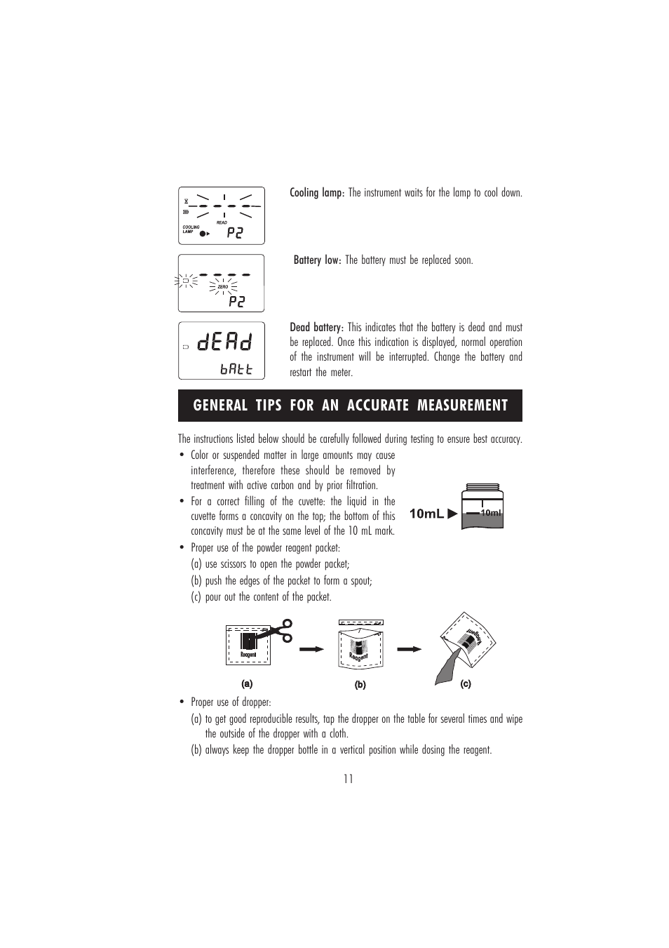General tips for an accurate measurement | Hanna Instruments HI 96104 User Manual | Page 11 / 28